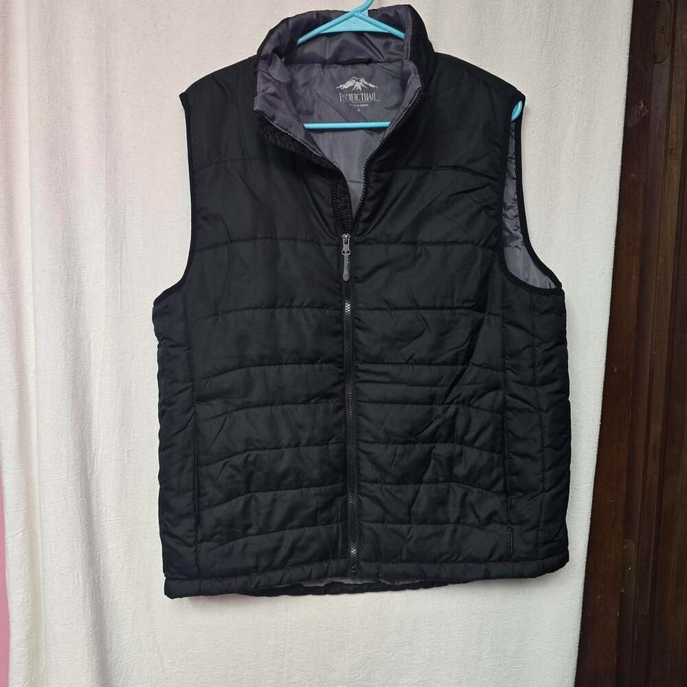 Pacific Trail Puffer Vest Size M Black Quilted Full Zip